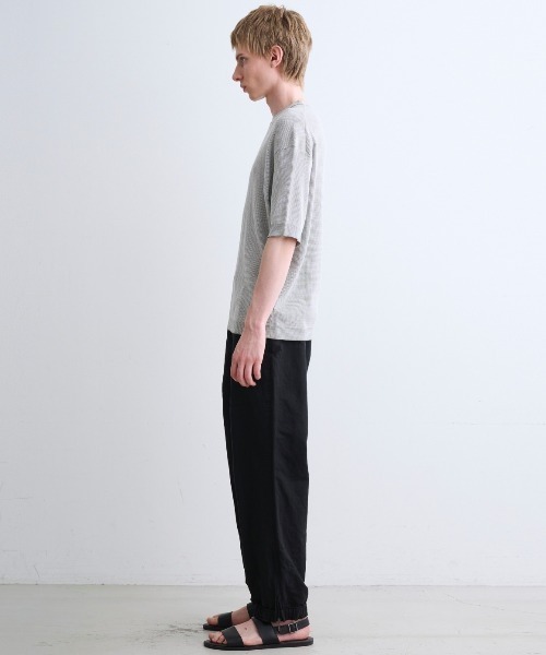 three dots(スリードッツ)の「オーガニックコットン ワッフル Tシャツ(Tシャツ/カットソー・メンズ・グレー系その他/ブラック系その他・MEDIUM/LARGE/SMALL)」の12枚目の写真