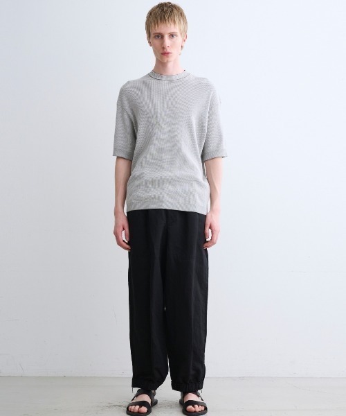 three dots(スリードッツ)の「オーガニックコットン ワッフル Tシャツ(Tシャツ/カットソー・メンズ・グレー系その他/ブラック系その他・MEDIUM/LARGE/SMALL)」の11枚目の写真
