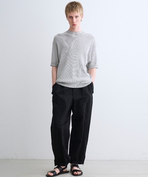 three dots(スリードッツ)の「オーガニックコットン ワッフル Tシャツ(Tシャツ/カットソー・メンズ・グレー系その他/ブラック系その他・MEDIUM/LARGE/SMALL)」の10枚目の写真