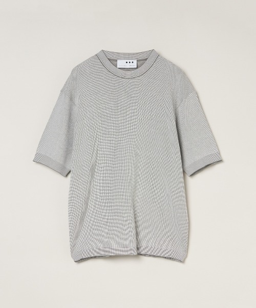 three dots(スリードッツ)の「オーガニックコットン ワッフル Tシャツ(Tシャツ/カットソー・メンズ・グレー系その他/ブラック系その他・MEDIUM/LARGE/SMALL)」の3枚目の写真