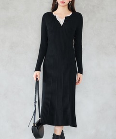 バイカラーマーメイドニットワンピース（ワンピース）｜anuans（ア