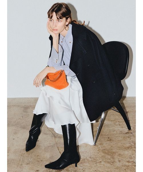 セール】ウールリバーミドルAラインコート（ピーコート）｜FRAY I.D