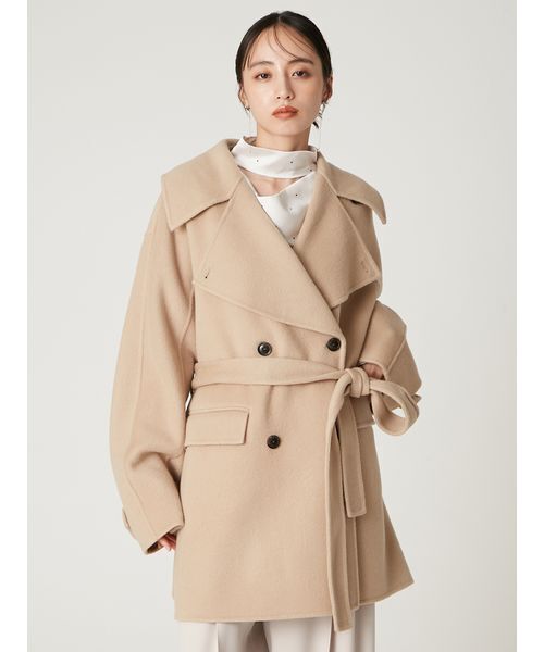 ウールリバーミドルAラインコート（ピーコート）｜FRAY I.D（フレイ