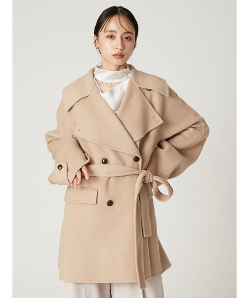 FRAY.ID [2024]ウールリバーミドルコート ウールリバーミドルAラインコート(ピーコート)｜アウター｜FRAY I.D