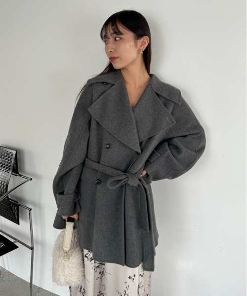 ウールリバーミドルAラインコート（ピーコート）｜FRAY I.D（フレイ
