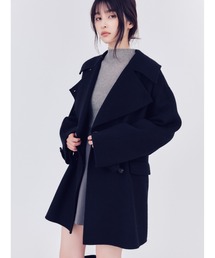 STONE  ピーコート ブラック ウール 4ボタン ショートコート | Brooks Brothers Japan