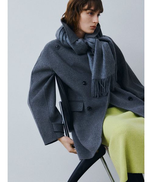 ウールリバーミドルAラインコート（ピーコート）｜FRAY I.D（フレイ