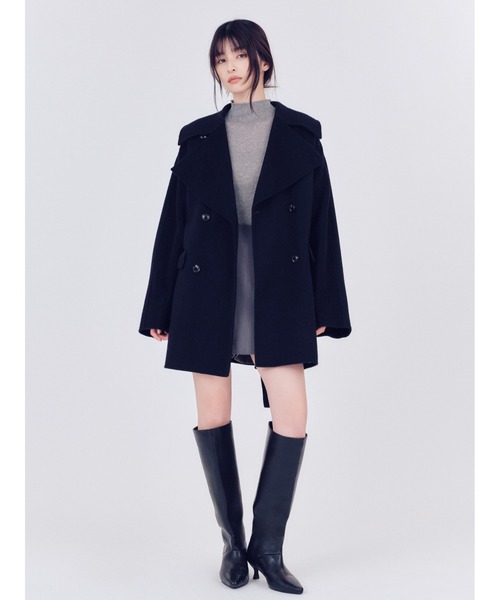 ウールリバーミドルAラインコート（ピーコート）｜FRAY I.D（フレイ