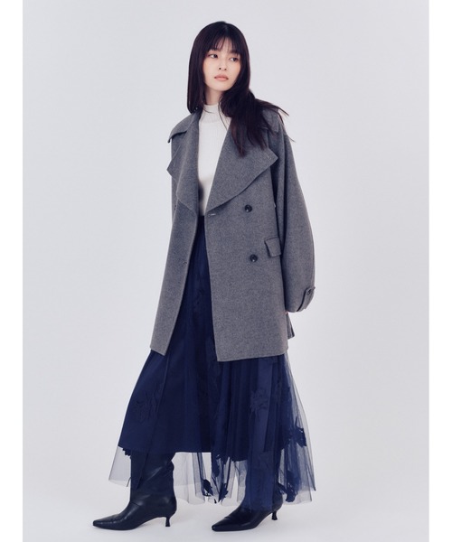 ウールリバーミドルAラインコート（ピーコート）｜FRAY I.D（フレイ