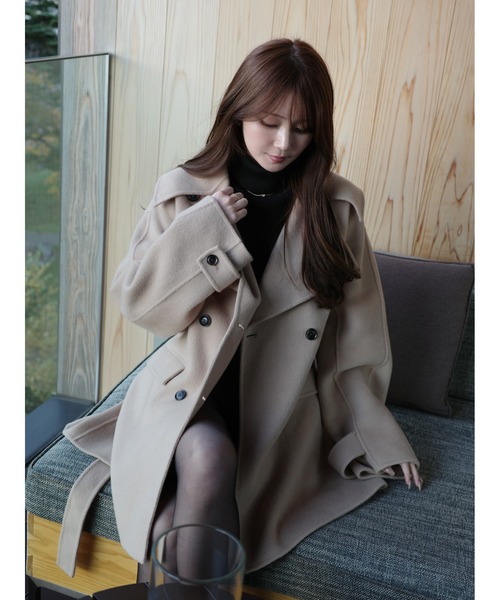 ウールリバーミドルAラインコート（ピーコート）｜FRAY I.D（フレイ