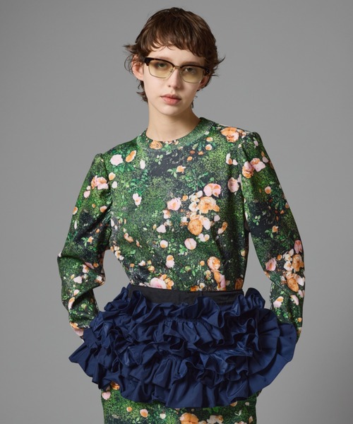 NON TOKYO/ノントーキョー/プリントリブパフスリーブC/S（T