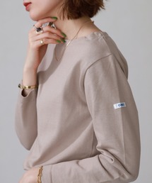 OMNES（オムネス）の「バスク生地 ボートネック長袖Tシャツ ボーダー 無地（Tシャツ/カットソー）」