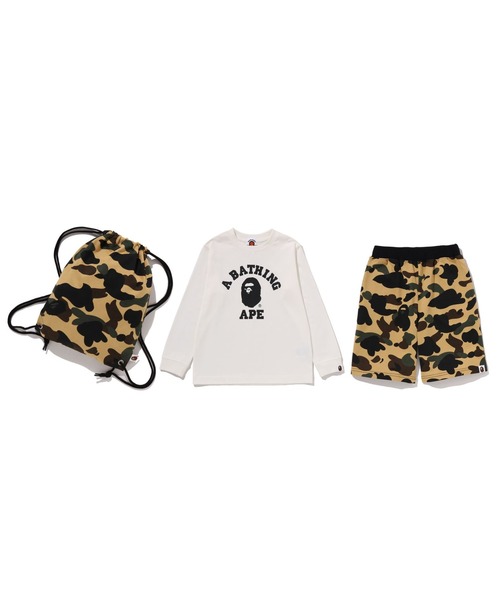 A BATHING APE(アベイシングエイプ)の「1ST CAMO COLLEGE KIDS GIFT SET(ベビーギフト・キッズ・イエロー/グリーン・130/120/140/110/100)」の2枚目の写真