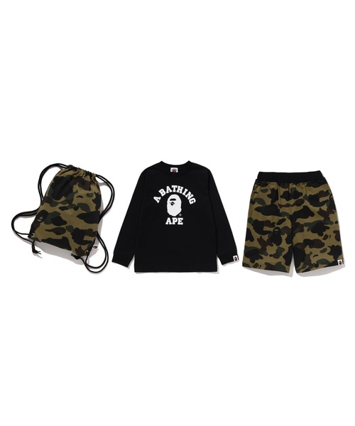 A BATHING APE(アベイシングエイプ)の「1ST CAMO COLLEGE KIDS GIFT SET(ベビーギフト・キッズ・イエロー/グリーン・130/120/140/110/100)」の1枚目の写真