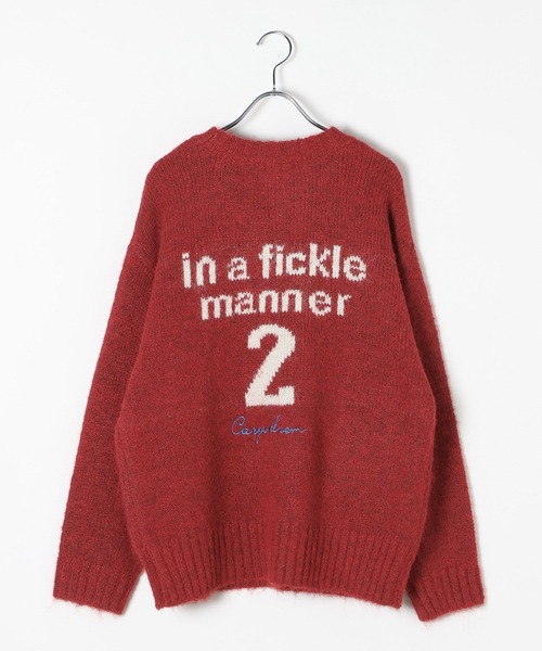 LEPSIM（レプシィム）の「3ゲージヴィンテージロゴプルオーバー　587869（ニット/セーター・レディース・ライトベージュ/レッド/イエロー/ネイビー・FREE）」の5枚目の写真