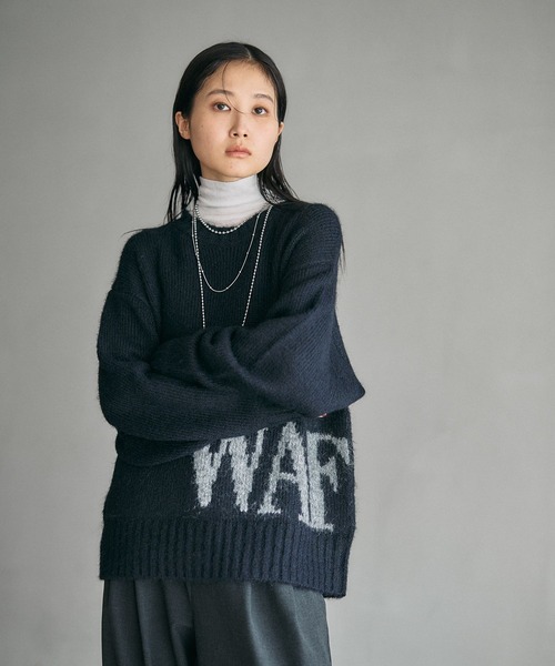 LEPSIM（レプシィム）の「3ゲージヴィンテージロゴプルオーバー　587869（ニット/セーター・レディース・ライトベージュ/レッド/イエロー/ネイビー・FREE）」の21枚目の写真