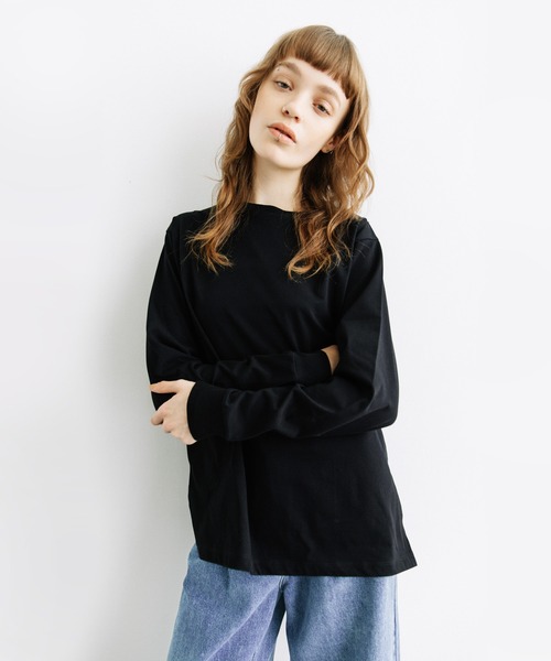 WCJ(ダブルシージェイ)の「スリットカットソー(Tシャツ/カットソー・レディース・ブラック/ホワイト・FREE)」の1枚目の写真