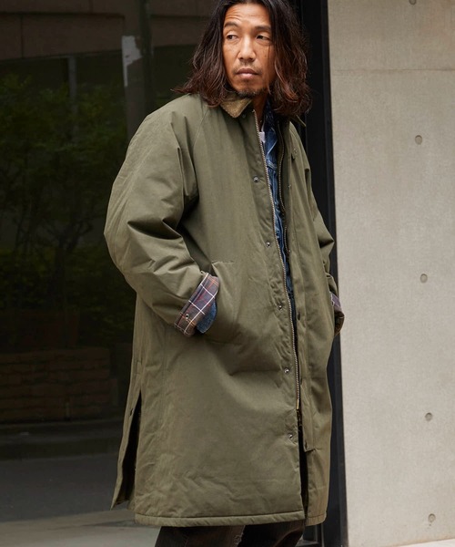 Barbour（バブアー）の「Barbour/バブア― PADDED EXMOOR COAT 中綿入り ラグランスリーブ パデッド エクスモア コート（ダウンジャケット/コート・メンズ・オリーブ/ブラック/ライトベージュ・40/38/36）」の5枚目の写真