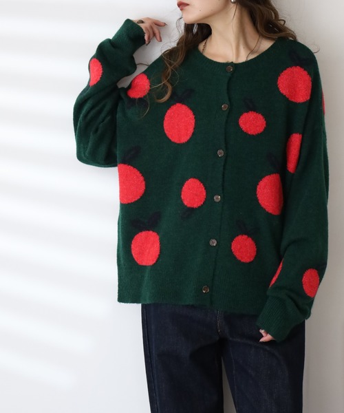 BARNDOOR（バーンドア）の「みかん ジャカード カーデ（カーディガン/ボレロ・レディース・ブラウン/グレー/ネイビー/グリーン・FREE）」の16枚目の写真