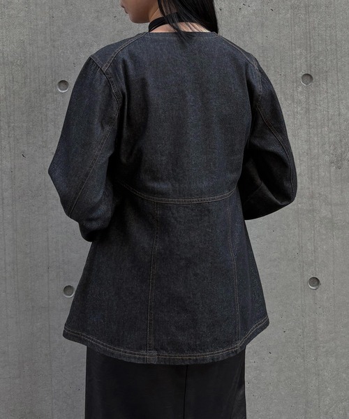 &g'aime（アンジェム）の「【&g'aime】デニムWジップチュニック　Denim Double-Zip Tunic（シャツ/ブラウス・レディース・ブルー/ブラック・FREE）」の16枚目の写真