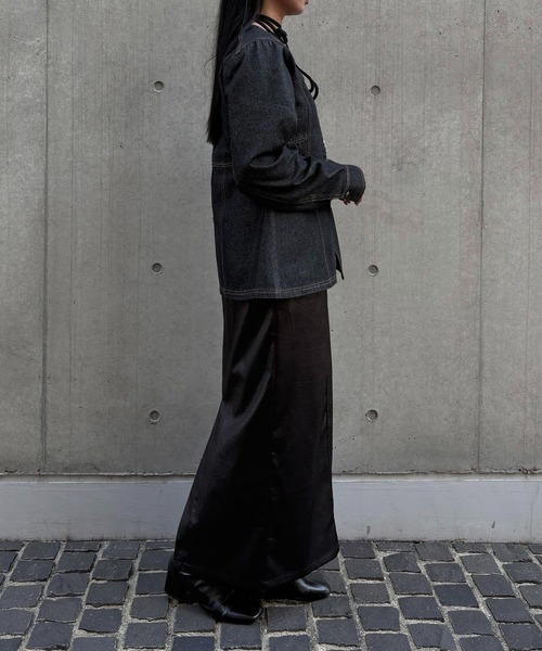 &g'aime（アンジェム）の「【&g'aime】デニムWジップチュニック　Denim Double-Zip Tunic（シャツ/ブラウス・レディース・ブルー/ブラック・FREE）」の18枚目の写真