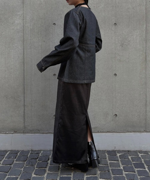 &g'aime（アンジェム）の「【&g'aime】デニムWジップチュニック　Denim Double-Zip Tunic（シャツ/ブラウス・レディース・ブルー/ブラック・FREE）」の19枚目の写真