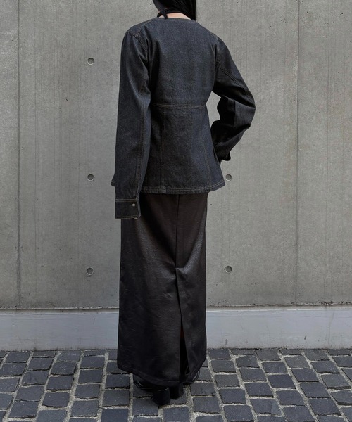 &g'aime（アンジェム）の「【&g'aime】デニムWジップチュニック　Denim Double-Zip Tunic（シャツ/ブラウス・レディース・ブルー/ブラック・FREE）」の20枚目の写真