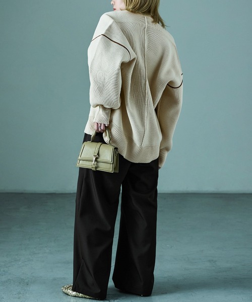 Fashion Letter(ファッションレター)の「ダンボールニット ボリューム袖 コクーンニット(ニット/セーター・レディース・アイボリー/ブラック/グレー・M)」の19枚目の写真