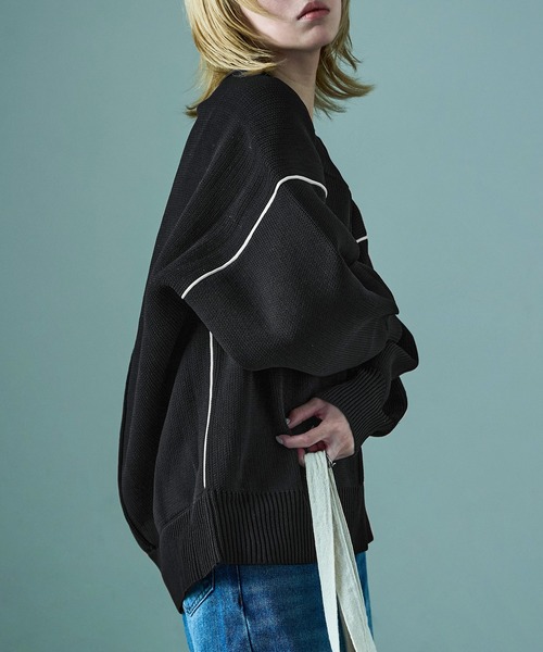 Fashion Letter(ファッションレター)の「ダンボールニット ボリューム袖 コクーンニット(ニット/セーター・レディース・アイボリー/ブラック/グレー・M)」の7枚目の写真