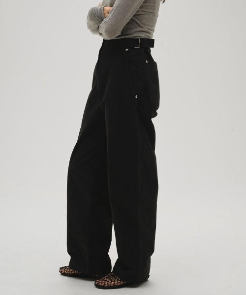 TODAYFUL（トゥデイフル）の「TODAYFUL　Boyfriend Cotton Pants ボーイフレンドコットンパンツ/12610702（その他パンツ・レディース・ホワイト/ブラック・36/38）」の2枚目の写真