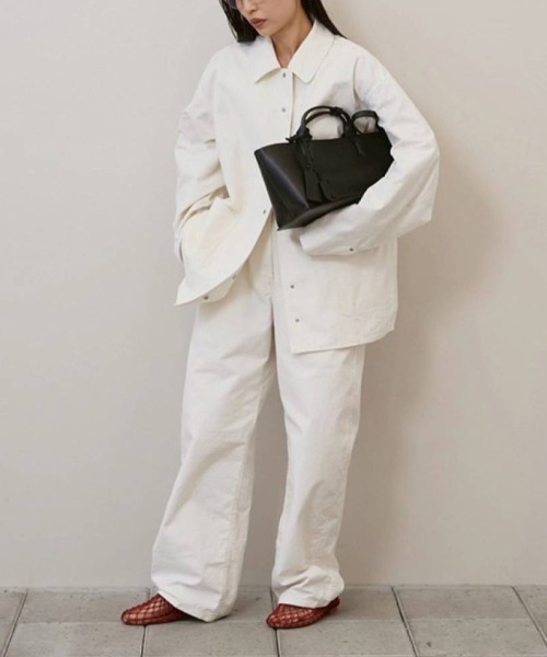 TODAYFUL（トゥデイフル）の「TODAYFUL　Boyfriend Cotton Pants ボーイフレンドコットンパンツ/12610702（その他パンツ・レディース・ホワイト/ブラック・36/38）」の4枚目の写真