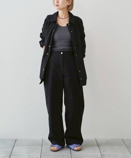 TODAYFUL（トゥデイフル）の「TODAYFUL　Boyfriend Cotton Pants ボーイフレンドコットンパンツ/12610702（その他パンツ・レディース・ホワイト/ブラック・36/38）」の8枚目の写真
