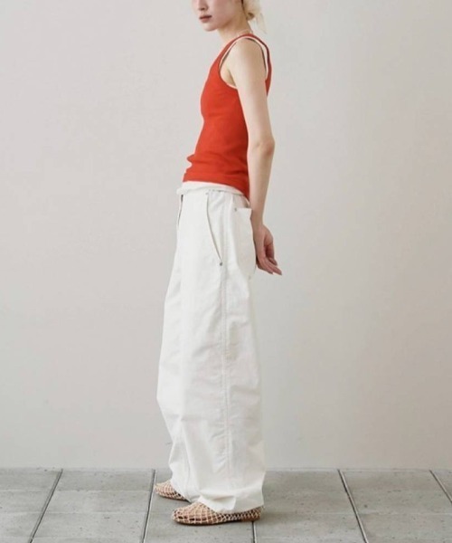 TODAYFUL（トゥデイフル）の「TODAYFUL　Boyfriend Cotton Pants ボーイフレンドコットンパンツ/12610702（その他パンツ・レディース・ホワイト/ブラック・36/38）」の5枚目の写真