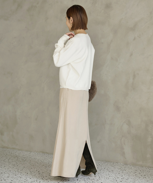 IENA（イエナ）の「《追加》スーパーファインスムースクルーカーディガン（カーディガン/ボレロ・レディース・チョコ/アイボリー/レッド・FREE）」の14枚目の写真