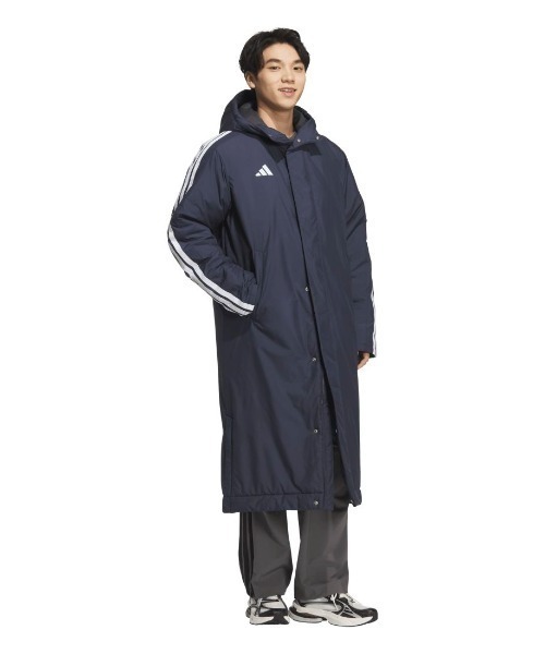 adidas(アディダス)の「【adidas×アルペン限定モデル】アディダス adidas M ロング パデッドコート(ダウンジャケット/コート・メンズ・ブラック/ネイビー・S/M/L/LL/3L)」の1枚目の写真