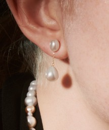 les bonbon（ルボンボン）の「【les bonbon】organic double pearl pierce/オーガニック ダブル パール ピアス（ピアス（両耳用））」