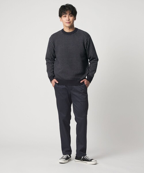 A DAY IN THE LIFE UNITED ARROWS(アデイインザライフユナイテッドアローズ)の「バーズアイ ニット-ウォッシャブル-<A DAY IN THE LIFE>(ニット/セーター・メンズ・ホワイト/ネイビー・M/L)」の4枚目の写真