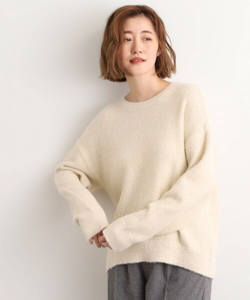 grove(グローブ)の「華やぎ冬ニット ミニスパンコールフェザーニット(ニット/セーター・レディース・チャコールグレー/ダークブラウン/オフホワイト/ベビーピンク・03/02/04/01/05)」の6枚目の写真