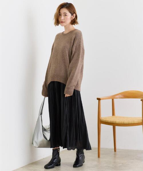 grove(グローブ)の「華やぎ冬ニット ミニスパンコールフェザーニット(ニット/セーター・レディース・チャコールグレー/ダークブラウン/オフホワイト/ベビーピンク・03/02/04/01/05)」の14枚目の写真