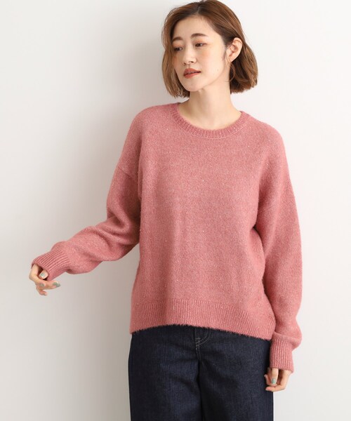 grove(グローブ)の「華やぎ冬ニット ミニスパンコールフェザーニット(ニット/セーター・レディース・チャコールグレー/ダークブラウン/オフホワイト/ベビーピンク・03/02/04/01/05)」の19枚目の写真