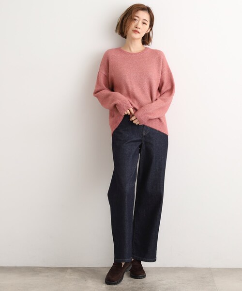 grove(グローブ)の「華やぎ冬ニット ミニスパンコールフェザーニット(ニット/セーター・レディース・チャコールグレー/ダークブラウン/オフホワイト/ベビーピンク・03/02/04/01/05)」の21枚目の写真