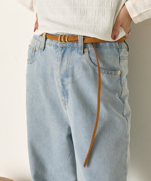 Jena espace merveilleux（ジェナ　エスパスメルヴェイユ）の「3連バックルスエードベルト（ベルト・レディース・ブラック/キャメル・FREE）」の2枚目の写真