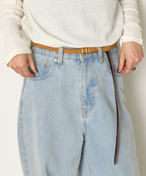 Jena espace merveilleux（ジェナ　エスパスメルヴェイユ）の「3連バックルスエードベルト（ベルト・レディース・ブラック/キャメル・FREE）」の6枚目の写真