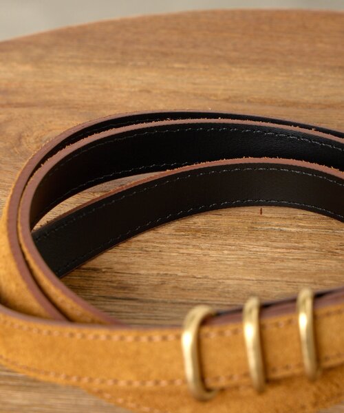 Jena espace merveilleux（ジェナ　エスパスメルヴェイユ）の「3連バックルスエードベルト（ベルト・レディース・ブラック/キャメル・FREE）」の10枚目の写真