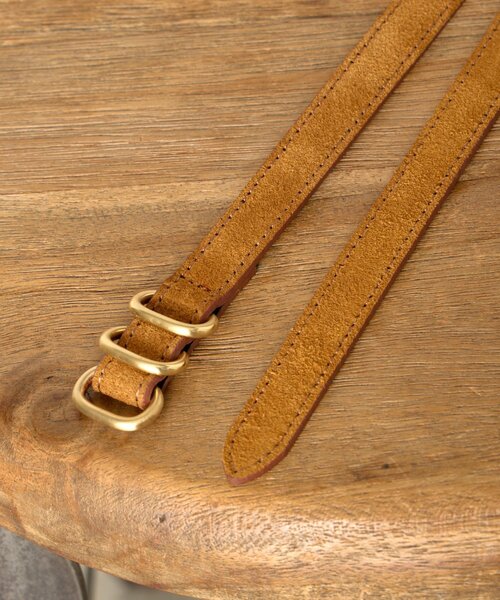 Jena espace merveilleux（ジェナ　エスパスメルヴェイユ）の「3連バックルスエードベルト（ベルト・レディース・ブラック/キャメル・FREE）」の12枚目の写真