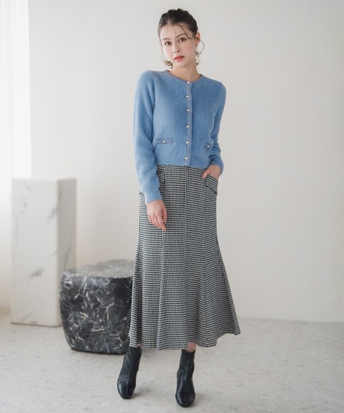 MISCH MASCH（ミッシュマッシュ）の「フロントジップマーメイドスカート（スカート・レディース・ブラック×ホワイト/アイボリー/ブラック・M/S）」の5枚目の写真
