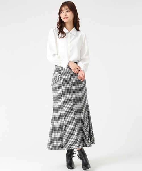 MISCH MASCH（ミッシュマッシュ）の「フロントジップマーメイドスカート（スカート・レディース・ブラック×ホワイト/アイボリー/ブラック・M/S）」の21枚目の写真