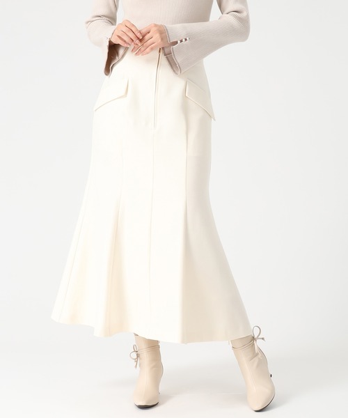 MISCH MASCH（ミッシュマッシュ）の「フロントジップマーメイドスカート（スカート・レディース・ブラック×ホワイト/アイボリー/ブラック・M/S）」の9枚目の写真