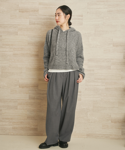 plage(プラージュ)の「ROBERTO COLLINA / ロベルトコリーナ 別注 HOODIE プルオーバー(ニット/セーター・レディース・ブラウン系その他/グレー・FREE)」の6枚目の写真