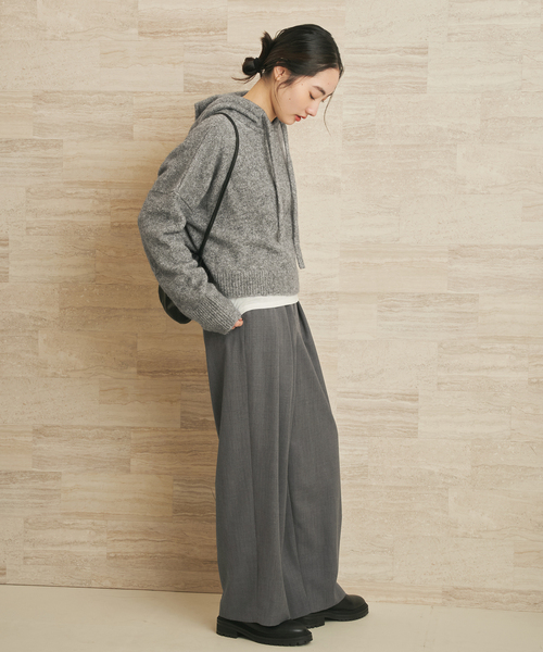 plage(プラージュ)の「ROBERTO COLLINA / ロベルトコリーナ 別注 HOODIE プルオーバー(ニット/セーター・レディース・ブラウン系その他/グレー・FREE)」の7枚目の写真